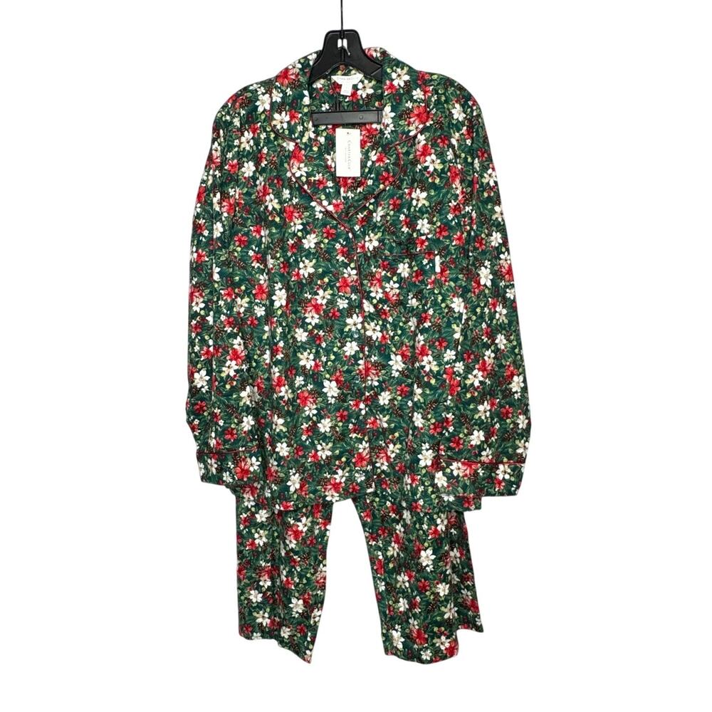 Charter Club Printed Cotton Flannel Holiday Christmas Pajama Set New Size Large - Picture 2 of 15